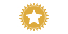 white five-pointed star in gold circle